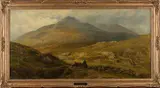 Charles Edward Johnson, Cattle Drover in a Highland Landscape, 1865, oil on canvas