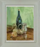 Still Life with Wine Bottle by Ronald Ossory Dunlop, oil on board, sold Jun 2019