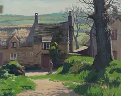 Frank Jameson-Smith, Dorset Cottages, oil on canvas