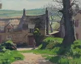 Frank Jameson-Smith, Dorset Cottages, oil on canvas