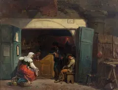 Louis Haghe, A Roman Letter Writer, 1857, oil on panel