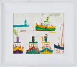 Boats at St Ives by Simeon Stafford, early 21st century oil on board, sold Jun 2019