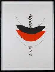 Terry Frost, Lace I, lithograph with leather laces on Barcham Green paper