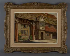 Frank Moss Bennett, Anne of Cleves House, Lewes, oil on canvas-board