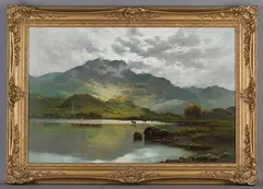 Alfred Fontville de Breanski Junior, The Head of Derwentwater, oil on canvas