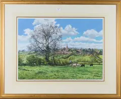 View of a Village, possibly West Yorkshire by Martin Taylor, watercolour with gouache, sold Mar 2019
