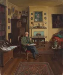 Maurice Codner, Portrait of Ernest Blaikley in an Interior at 26 Temple Fortune Hill, London, oil on canvas