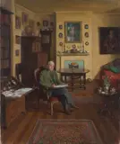 Maurice Codner, Portrait of Ernest Blaikley in an Interior at 26 Temple Fortune Hill, London, oil on canvas