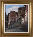 Vicente Armiñana, Plaza Mayor, Albarracin, oil on canvas
