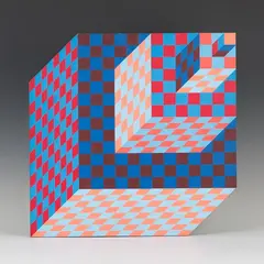 Victor Vasarely, Felhoe, double-sided acrylic on a shaped wood panel