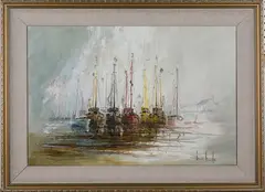 Ben Maile, Fishers at Rest, oil on canvas