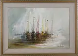 Ben Maile, Fishers at Rest, oil on canvas