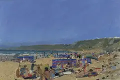 Ken Howard, Beach with Kites, oil on canvas