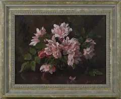 Albertine Roses by John Codner, oil on canvas-board, sold Nov 2018