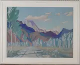 Frederik de Wit, Landscape with Mountains and Trees, probably South Africa, oil on canvas