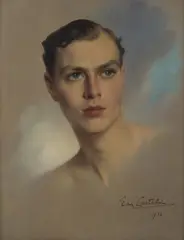 Ernest Castelein, Head and Shoulders Portrait of a Young Man, probably Stephen Tennant, oil on canvas