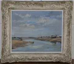 Wilfred Stanley Pettitt, Low Tide, Blakeney, Norfolk, oil on board