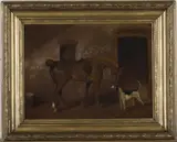 George Wright, Horse and Dog in a Stable Interior