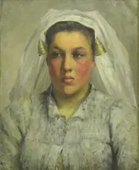 Thomas Currie-Bell, Portrait of a Lady wearing a Linen Headdress, 1903, oil on canvas