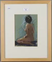 Eric Ward, Kneeling Female Nude, gouache