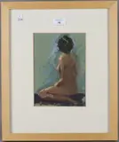 Eric Ward, Kneeling Female Nude, gouache