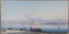 Girolamo Gianni, Views of the Grand Harbour, Valletta, Malta, 1876, a pair of watercolours with gouache
