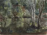 Maurice Codner, The River Stour, oil on canvas-board