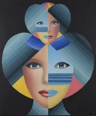 Anthony John Gray, Abstract Head Studies, oil on canvas