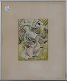 Michael Coulter, Reading on the Lawn, watercolour