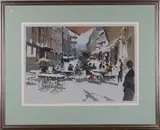 John Yardley, Nice Café, watercolour