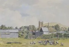Randolph Schwabe, Cerne Abbas, 1937, watercolour