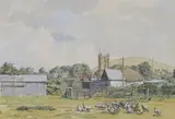 Randolph Schwabe, Cerne Abbas, 1937, watercolour