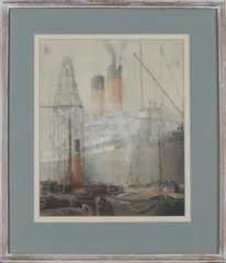 James Scrimgeour Mann, The Cunarder, watercolour