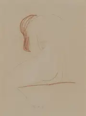 Eric Gill, Seated Female Nude, pencil with conté crayon