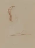 Eric Gill, Seated Female Nude, pencil with conté crayon