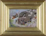David Woodlock, Washday, oil on board