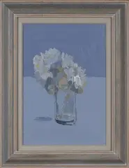 Bernard Myers, White Daisies, oil on canvas-board