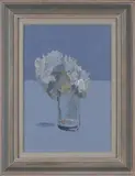 Bernard Myers, White Daisies, oil on canvas-board