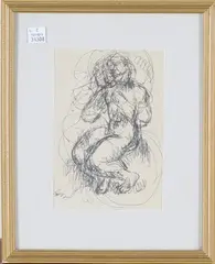 Alma Thomas, Seated Figure, pen and ink