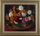 John Codner, Still Life with Chrysanthemums, oil on canvas