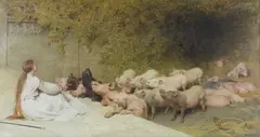 Briton Rivière, Circe and the Friends of Ulysses, 1871, oil on canvas