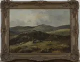 William A. Wilson, Highland Landscape with Shepherds and Flock, 1871, oil on canvas