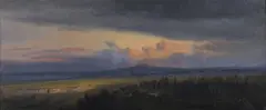 Théodore Rousseau, Continental Landscape, oil on canvas