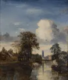 Jules Dupré, Dutch River Scene, probably the Amstel