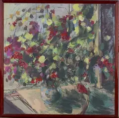 Richard Robbins, Vase of Flowers, oil on canvas