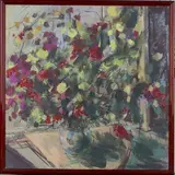 Richard Robbins, Vase of Flowers, oil on canvas