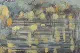 Richard Robbins, Landscape with Trees and Water, oil on canvas