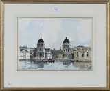 Edward Wesson, Naval Hospital, Greenwich, watercolour with ink