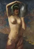 Hans Hassenteufel, Heimkehr' (Female Nude with Water Jug), oil on canvas