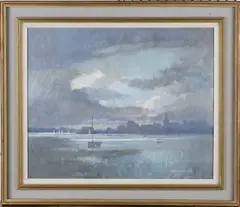 Norman Battershill, Storm Cloud, Bosham, oil on board